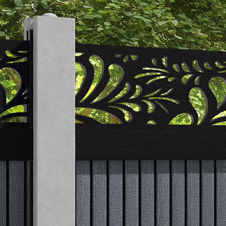 Virtis Petal Fence Panel - Anthracite - for existing concrete posts
