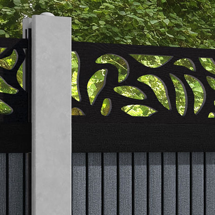 Virtis Plume Fence Panel - Anthracite - for existing concrete posts