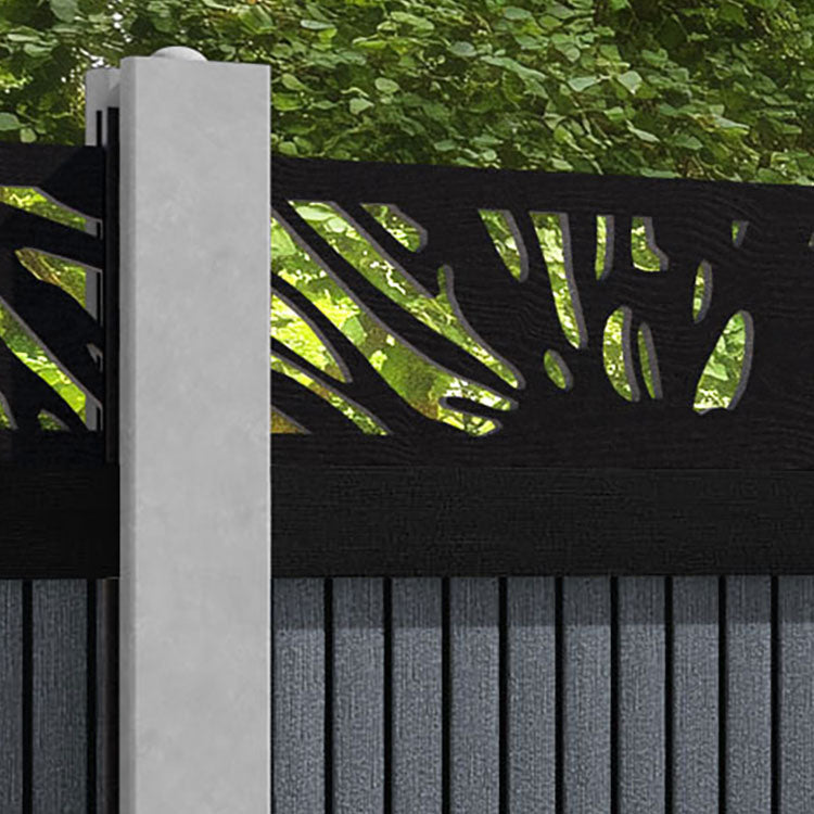 Virtis Poppy Fence Panel - Anthracite - for existing concrete posts