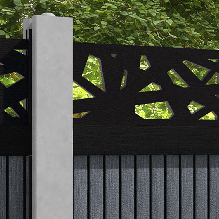 Virtis Prism Fence Panel - Anthracite - for existing concrete posts