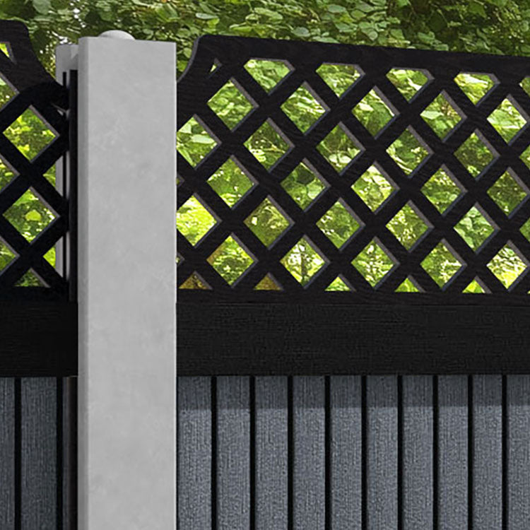 Virtis Regal Hive Fence Panel - Anthracite - for existing concrete posts