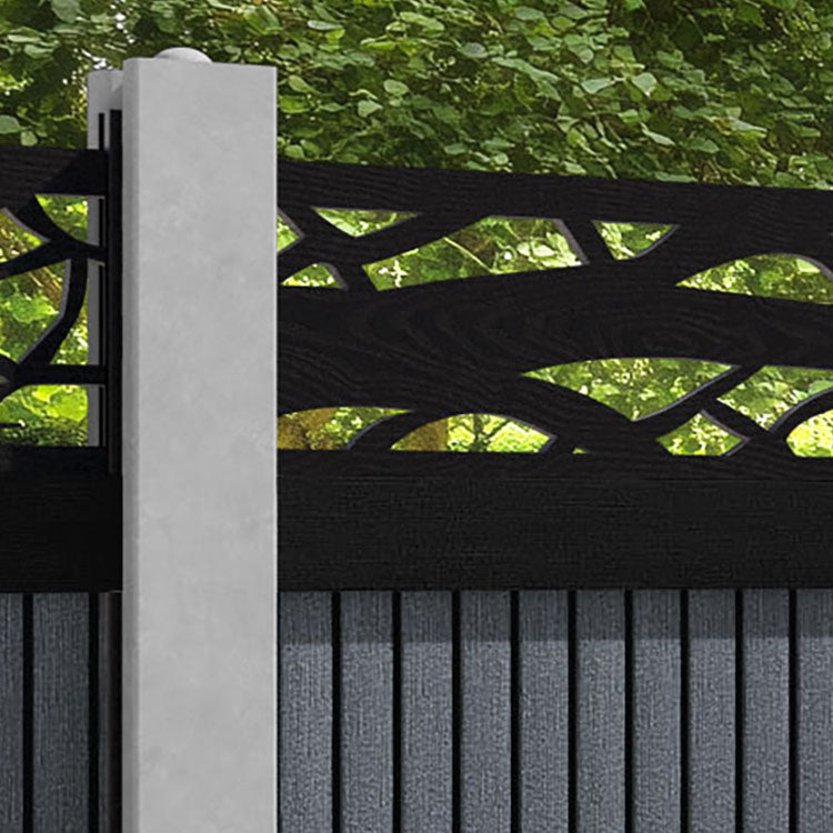 Virtis Twilight Fence Panel - Anthracite - for existing concrete posts