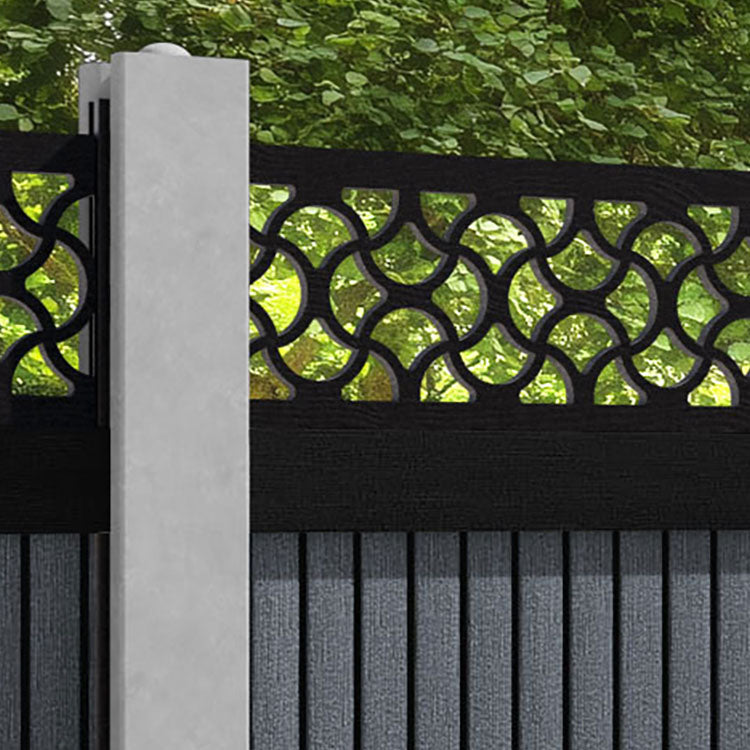 Virtis Vida Fence Panel - Anthracite - for existing concrete posts