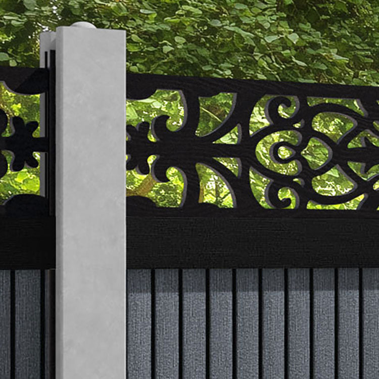 Virtis Windsor Fence Panel - Anthracite - for existing concrete posts