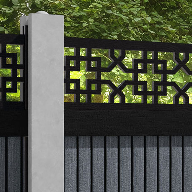 Virtis Zaria Fence Panel - Anthracite - for existing concrete posts