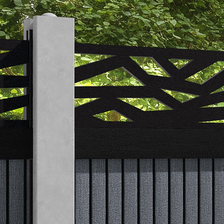 Virtis Zenith Fence Panel - Anthracite - for existing concrete posts