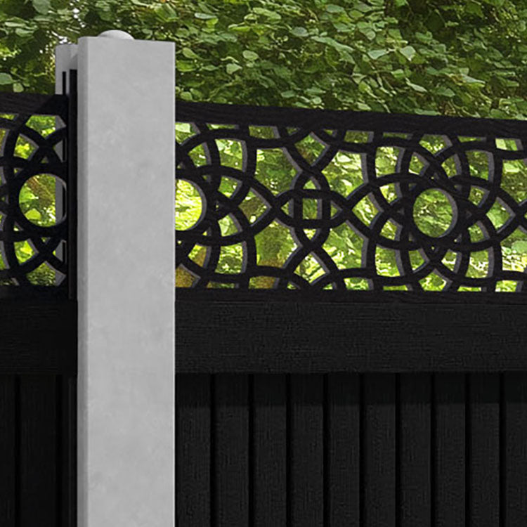 Virtis Ambar Fence Panel - Black - for existing concrete posts
