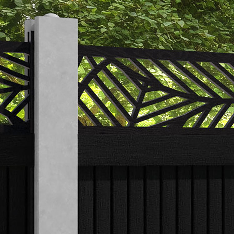 Virtis Habitat Fence Panel - Black - for existing concrete posts