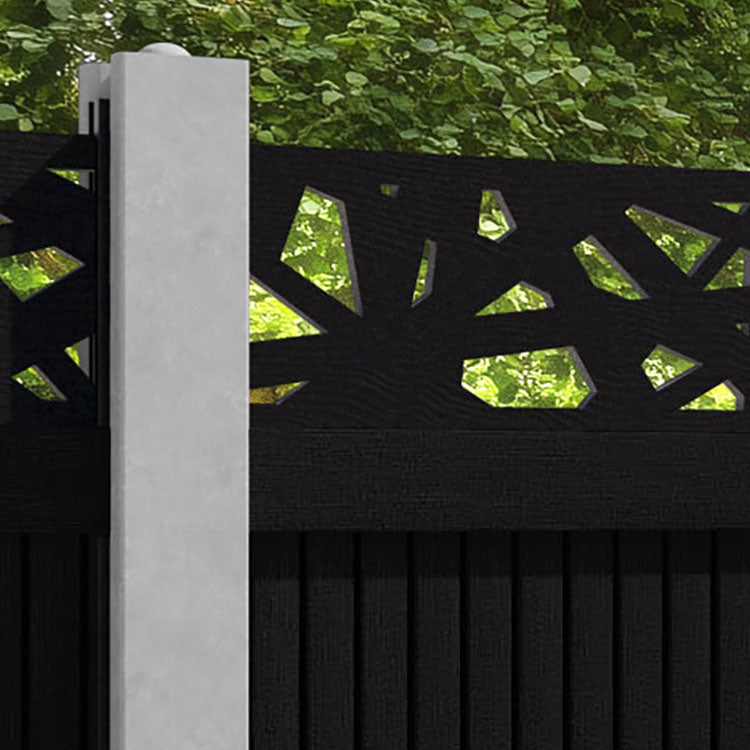 Virtis Prism Fence Panel - Black - for existing concrete posts