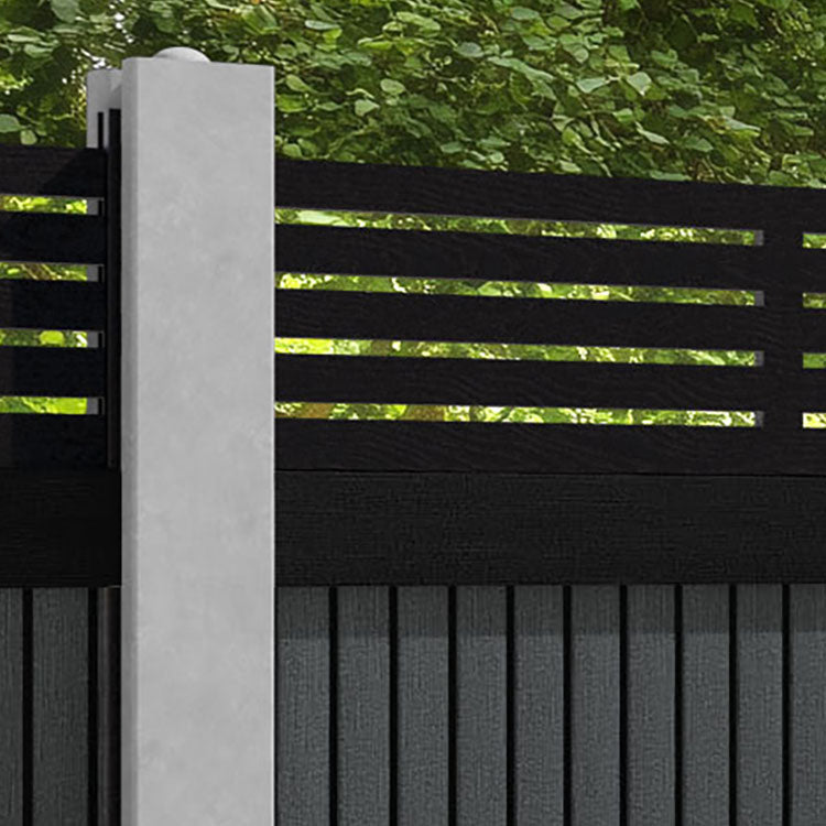Virtis Aspen Fence Panel - Dark Grey - for existing concrete posts