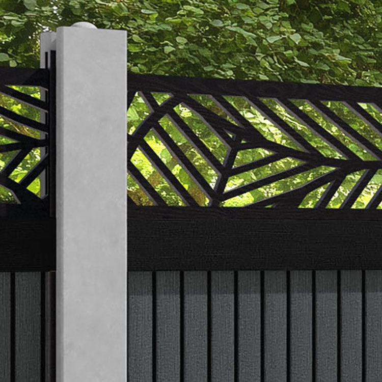 Virtis Habitat Fence Panel - Dark Grey - for existing concrete posts