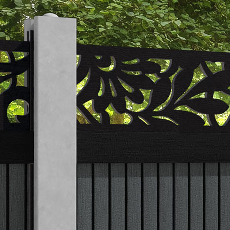 Virtis Heritage Fence Panel - Dark Grey - for existing concrete posts