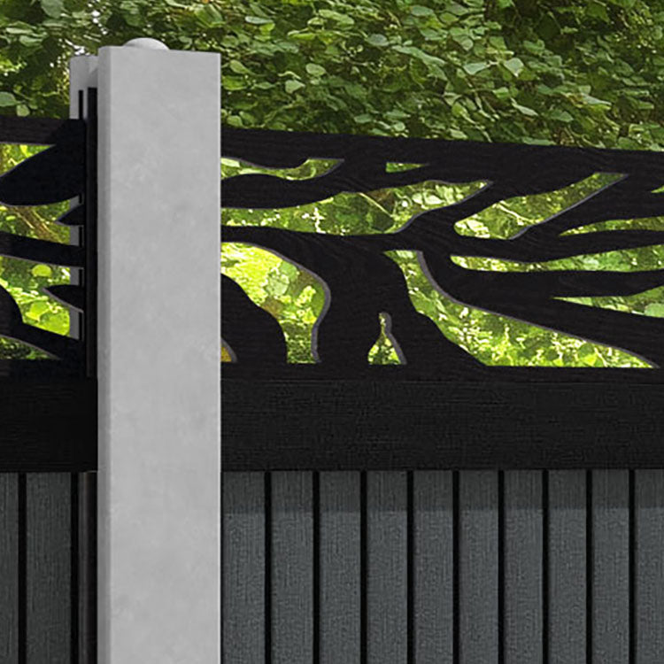 Virtis Malawi Fence Panel - Dark Grey - for existing concrete posts