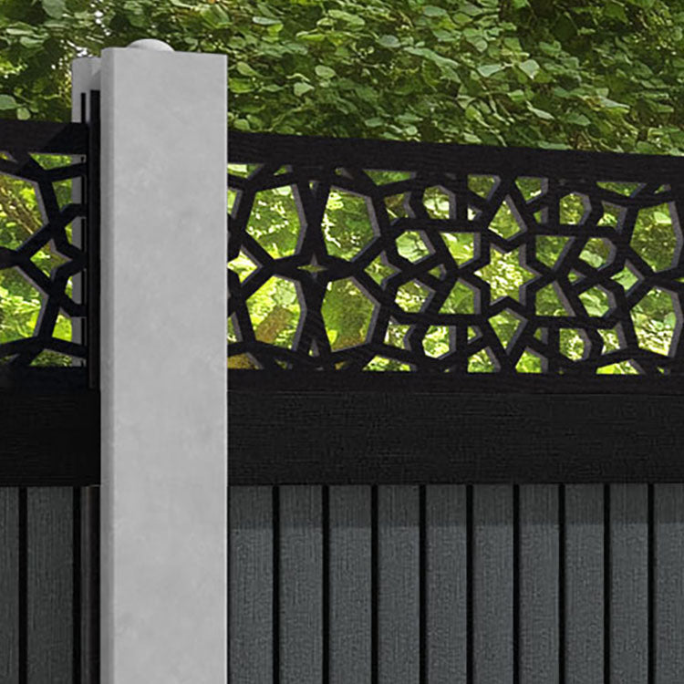 Virtis Nazira Fence Panel - Dark Grey - for existing concrete posts