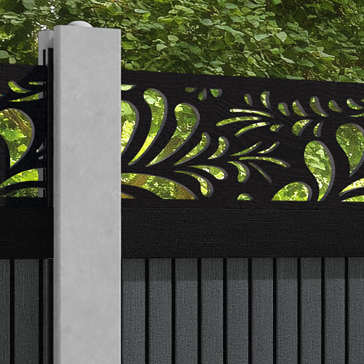Virtis Petal Fence Panel - Dark Grey - for existing concrete posts