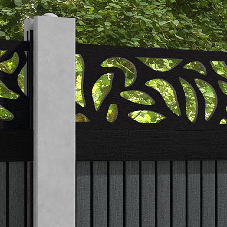 Virtis Plume Fence Panel - Dark Grey - for existing concrete posts