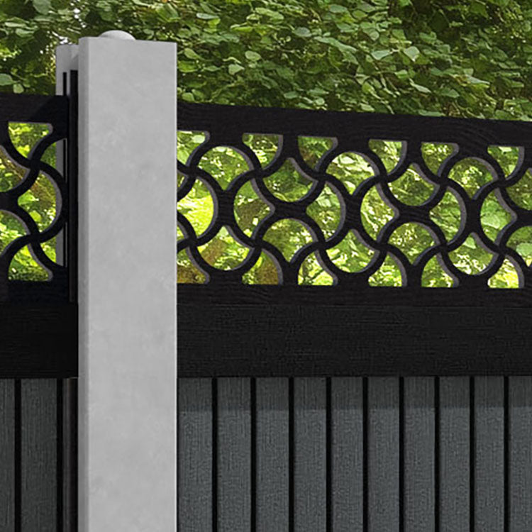 Virtis Vida Fence Panel - Dark Grey - for existing concrete posts