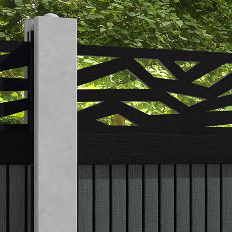 Virtis Zenith Fence Panel - Dark Grey - for existing concrete posts