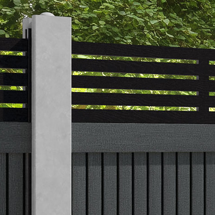 Virtis Aspen Fence Panel - Dark Grey - for existing concrete posts