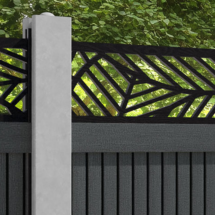 Virtis Habitat Fence Panel - Dark Grey - for existing concrete posts