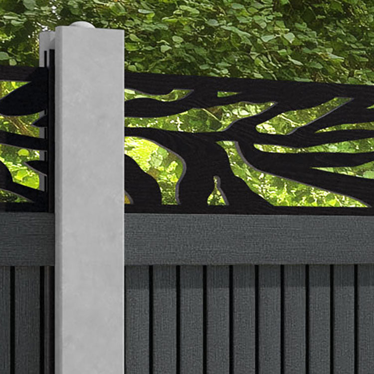 Virtis Malawi Fence Panel - Dark Grey - for existing concrete posts