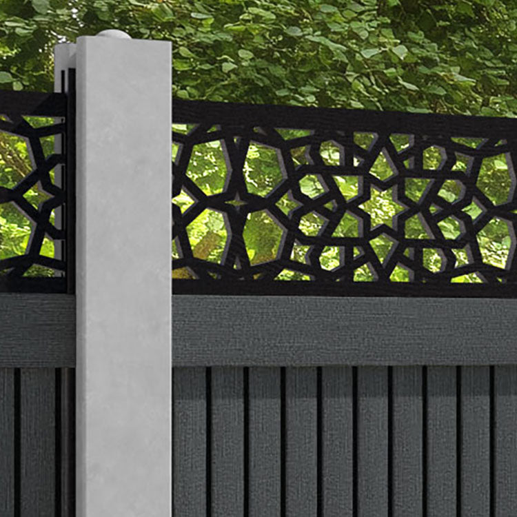 Virtis Nazira Fence Panel - Dark Grey - for existing concrete posts