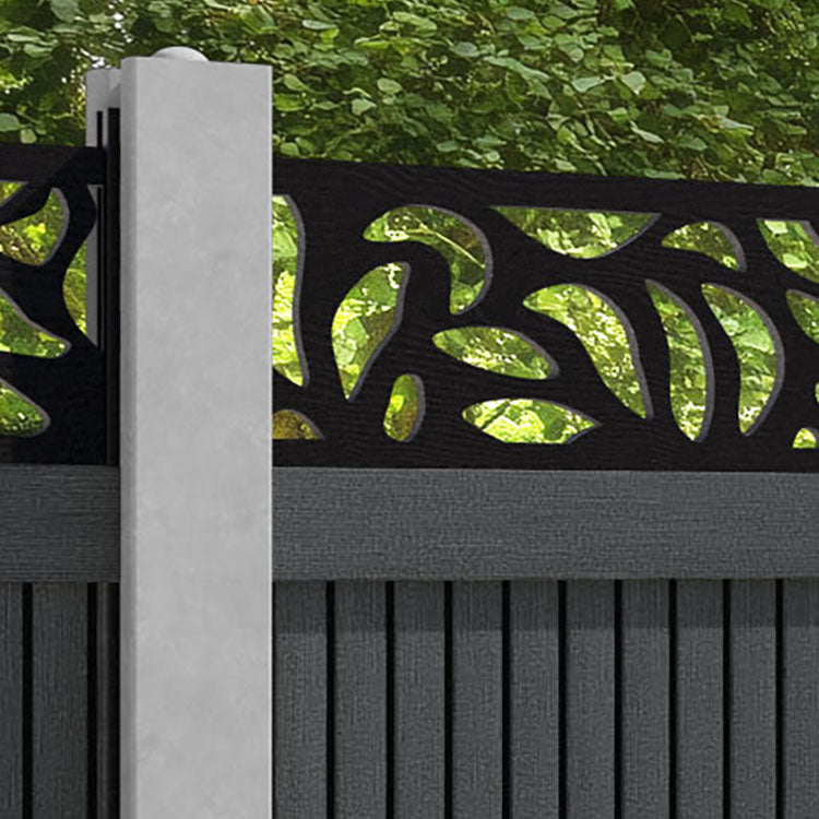 Virtis Plume Fence Panel - Dark Grey - for existing concrete posts