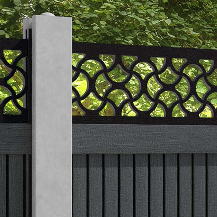 Virtis Vida Fence Panel - Dark Grey - for existing concrete posts