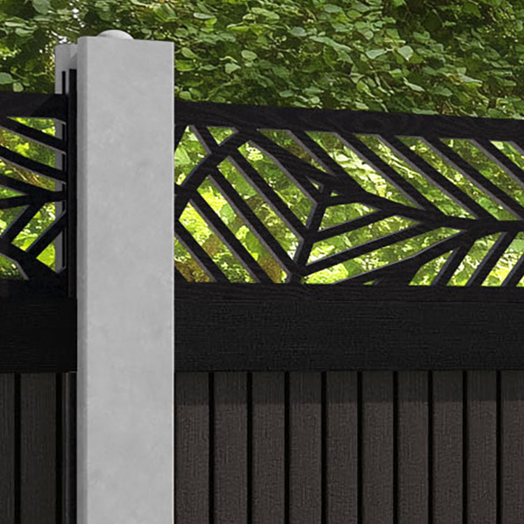Virtis Habitat Fence Panel - Dark Oak - for existing concrete posts