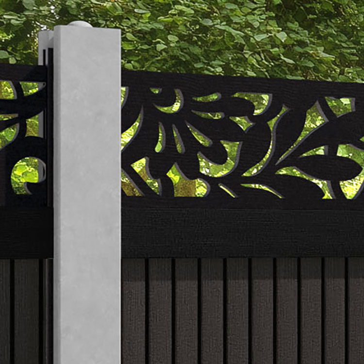 Virtis Heritage Fence Panel - Dark Oak - for existing concrete posts