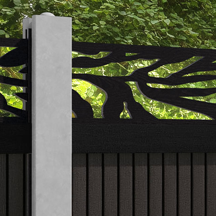 Virtis Malawi Fence Panel - Dark Oak - for existing concrete posts