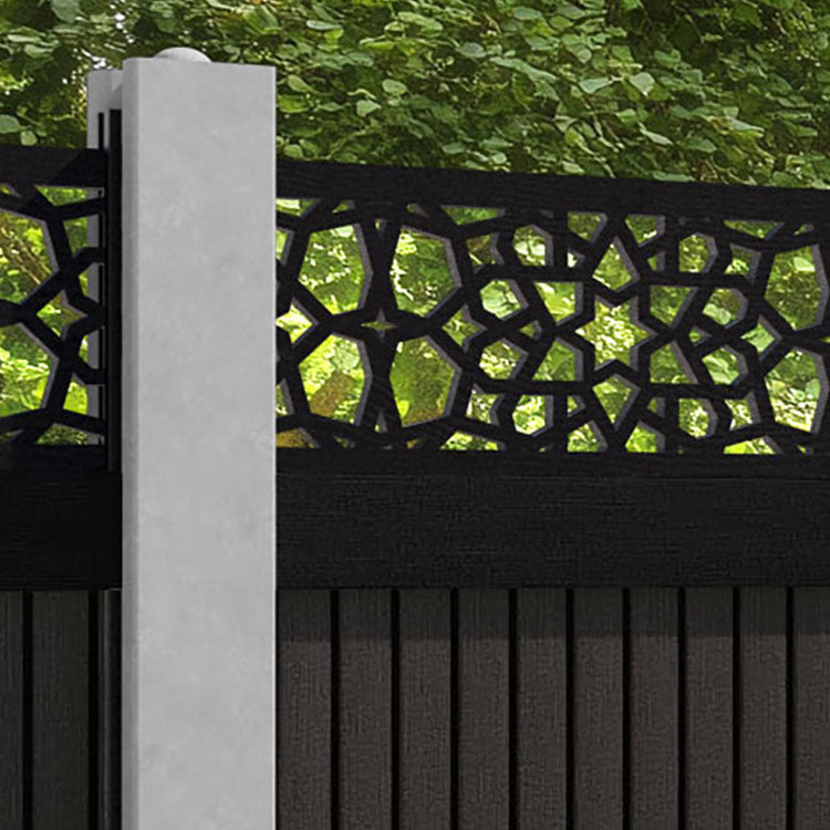 Virtis Nazira Fence Panel - Dark Oak - for existing concrete posts
