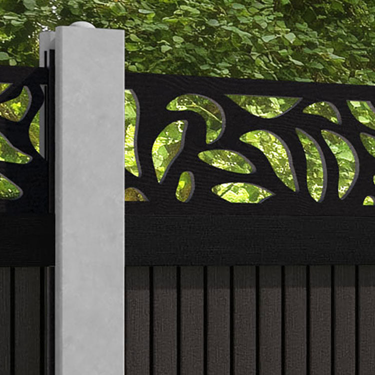Virtis Plume Fence Panel - Dark Oak - for existing concrete posts