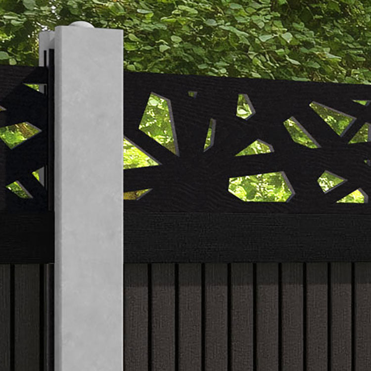 Virtis Prism Fence Panel - Dark Oak - for existing concrete posts