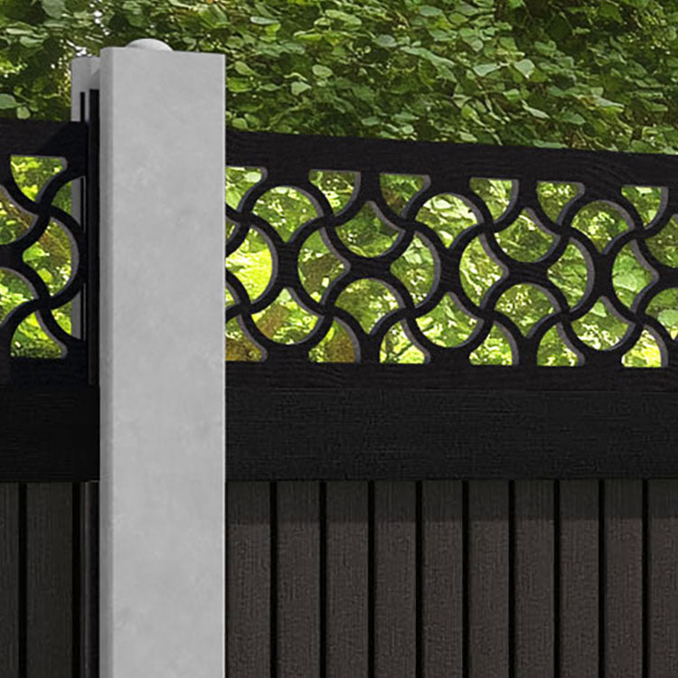 Virtis Vida Fence Panel - Dark Oak - for existing concrete posts