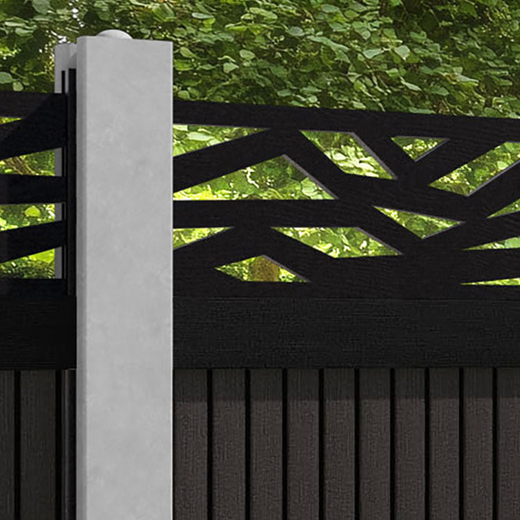 Virtis Zenith Fence Panel - Dark Oak - for existing concrete posts