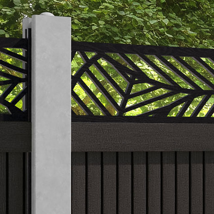 Virtis Habitat Fence Panel - Dark Oak - for existing concrete posts