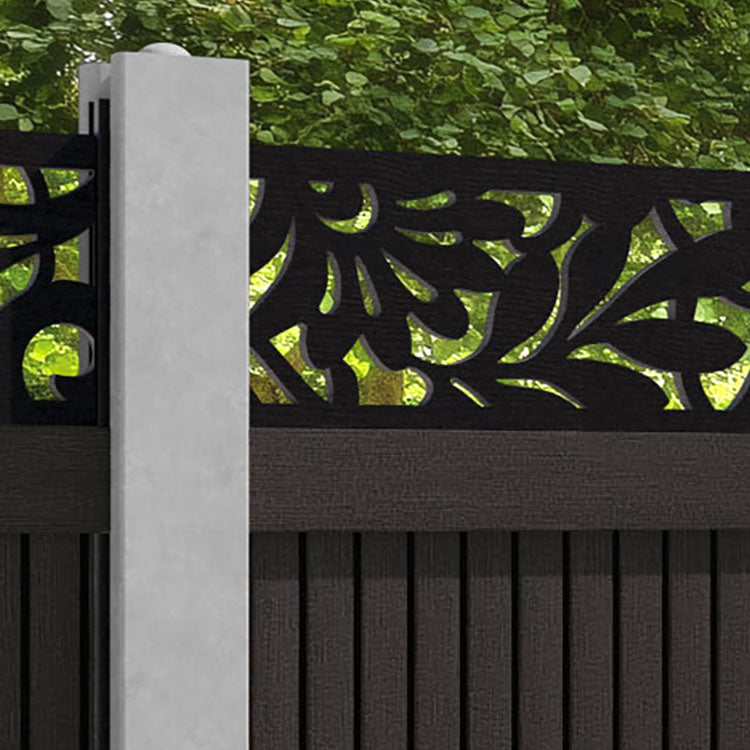Virtis Heritage Fence Panel - Dark Oak - for existing concrete posts