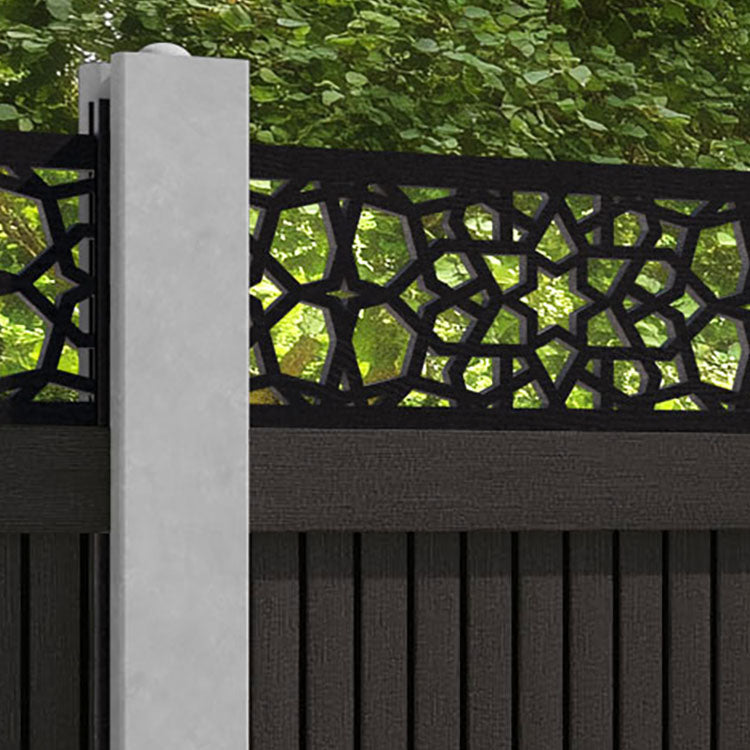 Virtis Nazira Fence Panel - Dark Oak - for existing concrete posts