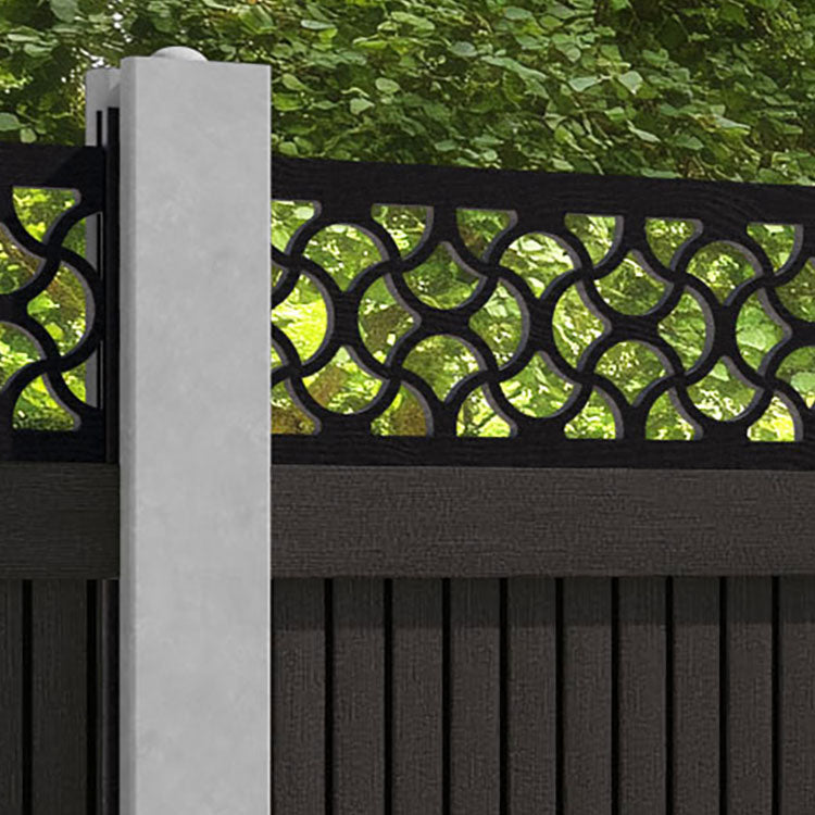 Virtis Vida Fence Panel - Dark Oak - for existing concrete posts