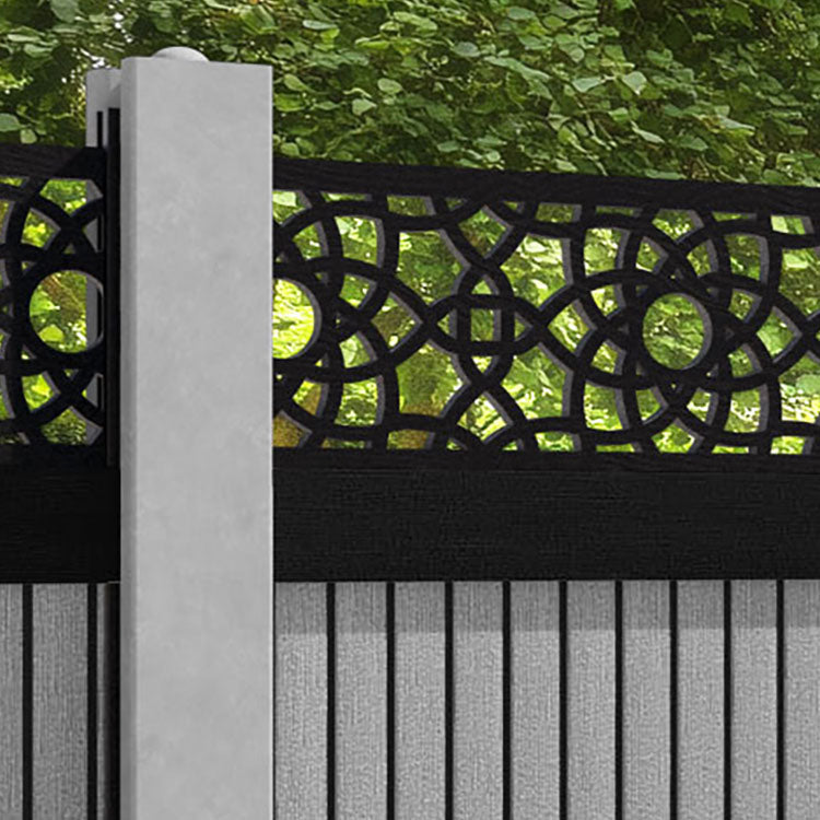 Virtis Ambar Fence Panel - Light Grey - for existing concrete posts