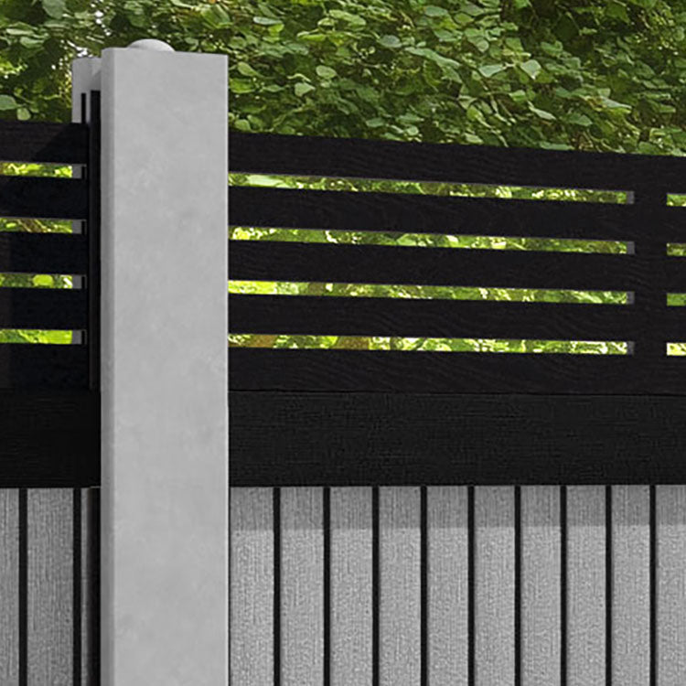 Virtis Aspen Fence Panel - Light Grey - for existing concrete posts