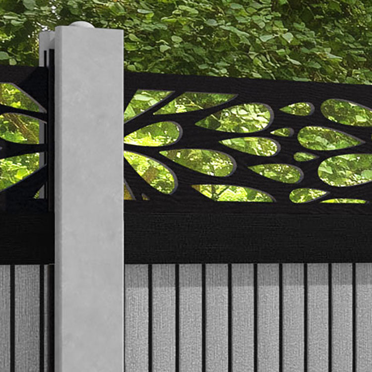 Virtis Blossom Fence Panel - Light Grey - for existing concrete posts