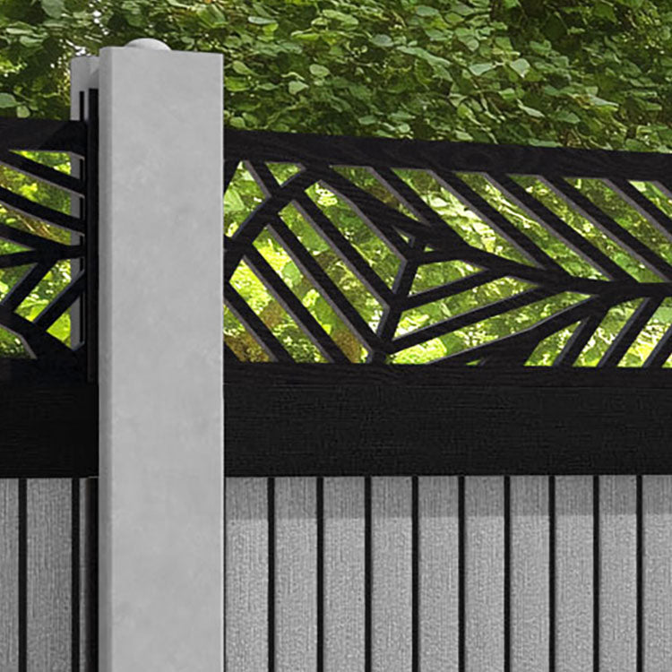 Virtis Habitat Fence Panel - Light Grey - for existing concrete posts