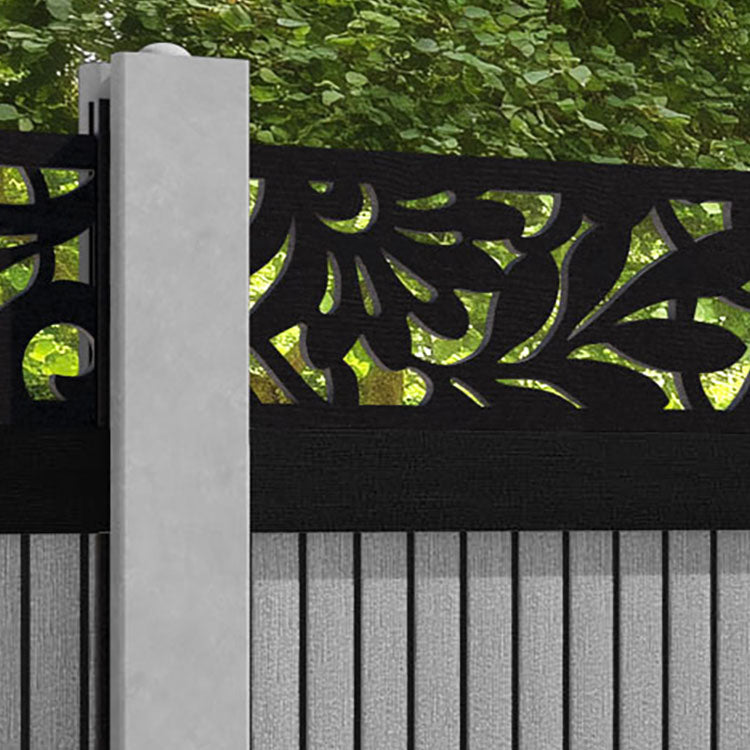 Virtis Heritage Fence Panel - Light Grey - for existing concrete posts