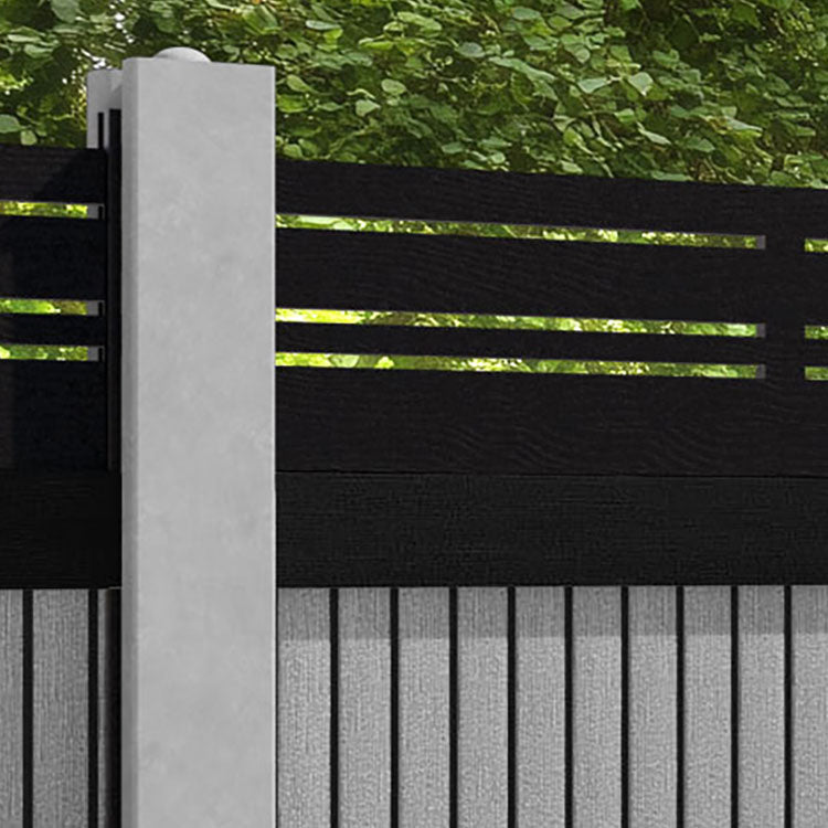 Virtis Linea Fence Panel - Light Grey - for existing concrete posts