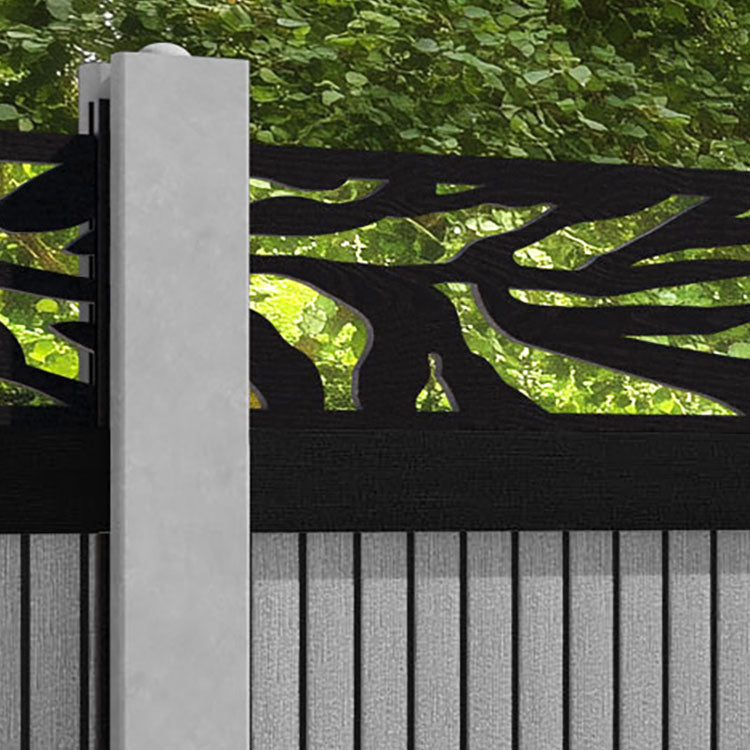 Virtis Malawi Fence Panel - Light Grey - for existing concrete posts