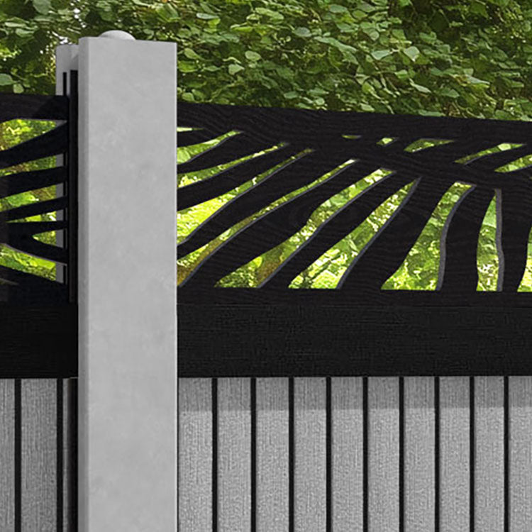 Virtis Palm Fence Panel - Light Grey - for existing concrete posts