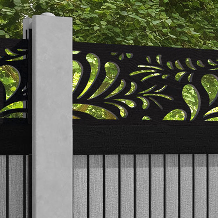 Virtis Petal Fence Panel - Light Grey - for existing concrete posts