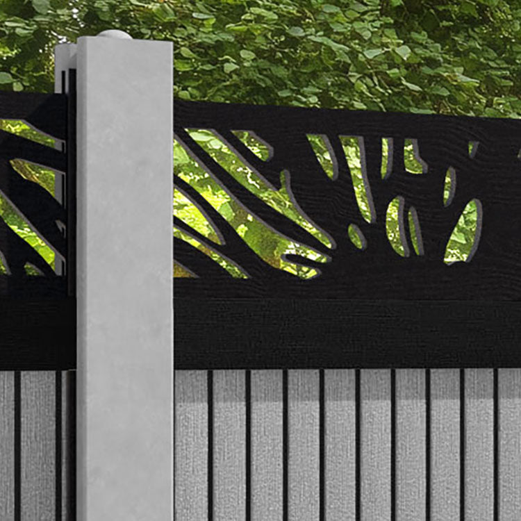 Virtis Poppy Fence Panel - Light Grey - for existing concrete posts